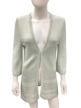 St.John Sport By Marie Gray Cardigan Women’s SZ S Fine Knit NoClosure Mint Color